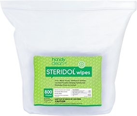 Handyclean Steridol Wipes, EPA registered 7&quot;x8&quot; [2 rolls x 800ct] (Case of 6)